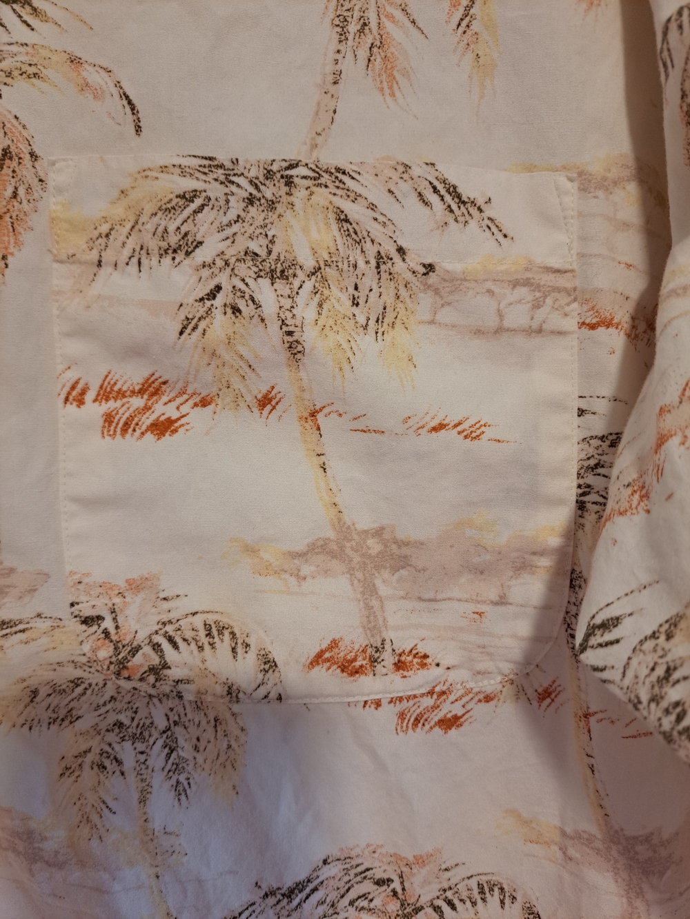 Harbor Bay Cream and Tan Tropical Camp Shirt - Picture 2 of 5